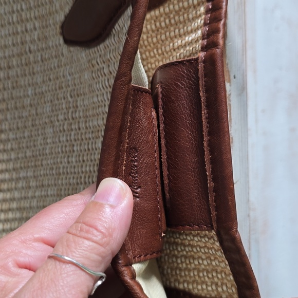 Madewell The Leather-Trimmed Straw Tote In Rustic Twig Multi - Picture 13 of 15